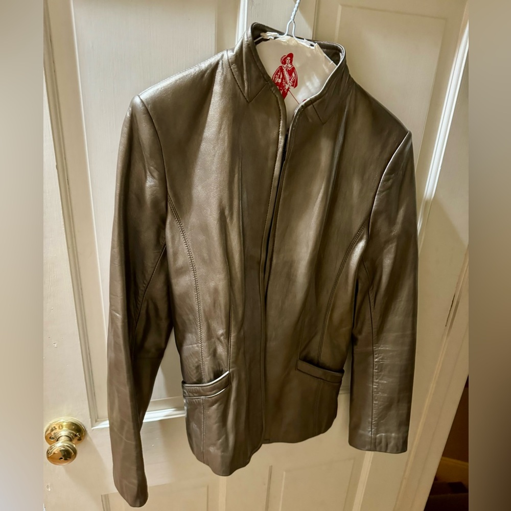 Bernardo Bronze Leather Jacket - Picture 1 of 6